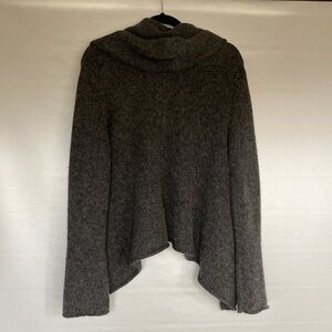 Eileen Fisher women wool blend grey open cardigan hoodie size XS